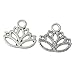 Housweety 50PCs Charm Pendants Lotus Flower Silver Tone 17mmx14mm(5/8