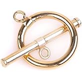 JOE FOREMAN Yellow 14K Gold Filled Toggle Jewelry Clasp for DIY Jewelry Craft Making Necklace Bracelets Supplies (15mm)