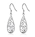 925 Sterling Silver Earrings, BoRuo Filigree Teardrop Earrings