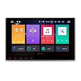 XTRONS 10.1 Inch Android 9.0 Car Stereo Radio DVD Player Universal Double Din GPS Navigator Octa Core 4G RAM 64G ROM Multi-Touch Screen Adjustable Viewing Angles Head Unit Supports OBD2 TPMS WiFi