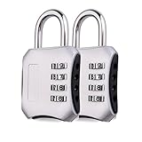 SEPOX Resettable Combination Travel Padlock,Luggage Padock, 4 Digit Combination Padlock for Suitcase, Travel Bag, and Gym Lockers, Filing Cabinets, Toolbox, Case,pack of 2