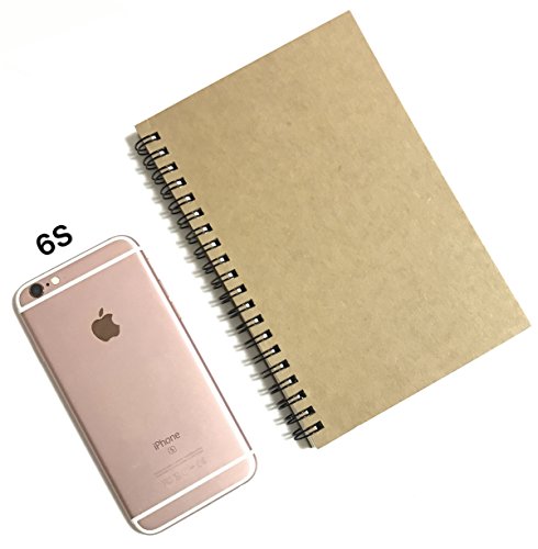 image for VEEPPO classic vintage mead spiral kraft brown cover and white blank p