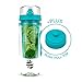 Acquablend Premium 32oz Jumbo Fruit Infuser Water Bottle Includes Additional Push-Pull Lid. Create Your Own Naturally Flavored Fruit Infused Water, Juice, Iced Tea & Sparkling Beverages (Aqua)