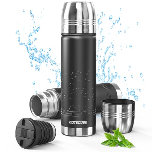 Borraccia Termica, Borraccia in Acciaio Inox d'Acqua 100% Impermeabile da 750ml, 500ml, 350ml, Termos Caffè, Senza BPA, Bottiglie isolate per Sport ed Esterni (750ml)