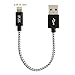 iKits (3-Pack) Apple Mfi Certified USB Charging Cable, Nylon Braided Data Sync Short 8 Pin Cable Compatible iPhone X,8,8P,7,7P, 6S, 6, 5/5S, Metal Plug & Mixed Color Cotton Jacket, 0.5ft Short Cable
