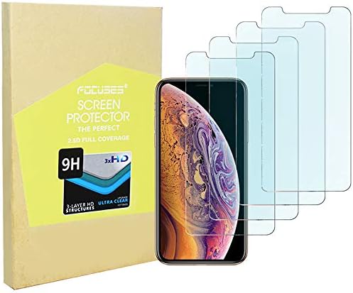 iPhone 11pro Screen Protector, iPhone Xs Screen Protector, Anti Blue Light Tempered Glass Film for Apple iPhone Xs & iPhone 11pro,4-Pack