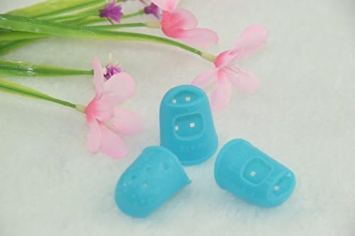 Fingertip Protectors Silicone Finger Guards (10pcs per pack) (S, Turquoise)