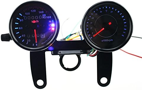 Iztoss 12v 電気式 タコメーター 機械式 スピード メーター セット ブラック 黒 汎用 モンキー バイク ステー 等 お得 パネル ゴリラ 付