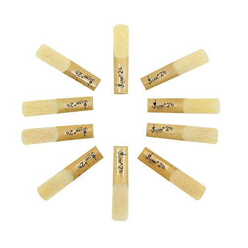 ACCOCO Clarinet Reeds, Strength 2.5, 10-pack with Plastic Case