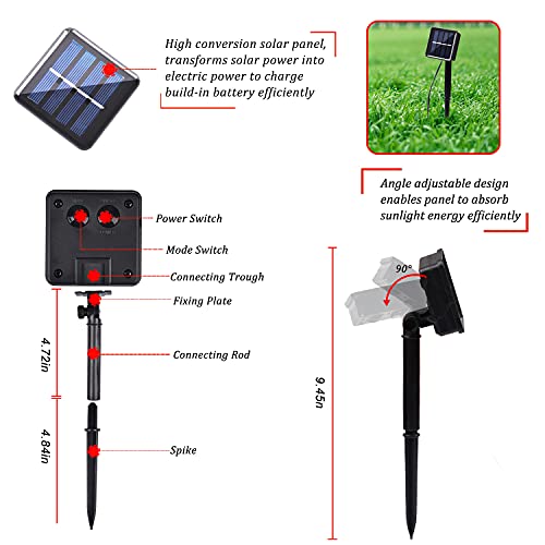 2-Pack 39ft 100-LED Solar String Lights Outdoor, 8-Lighting Modes Solar Christmas Lights Waterproof Green Wire Purple Halloween Lights for Outdoor Garden Party Wedding Halloween Decorations(Purple)