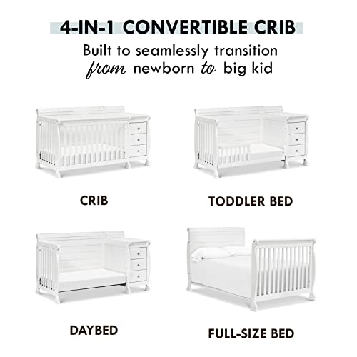 DaVinci Kalani 4in1 Convertible Crib and Changer Combo in White Pricepulse