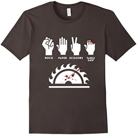 Mens Rock Paper Scissors Table Saw Funny Carpenter T-Shirt XL Asphalt