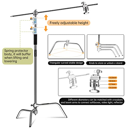LOMTAP C Stand Light Stand Photography Kit Heavy Duty 10.8ft/330cm