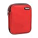 Damero Crochet Hook Case, Organizer Zipper Bag with Web Pockets for Various Crochet Needles and Knitting Accessories, Well Made and Easy to Carry, Medium, Red (No Accessories Included)
