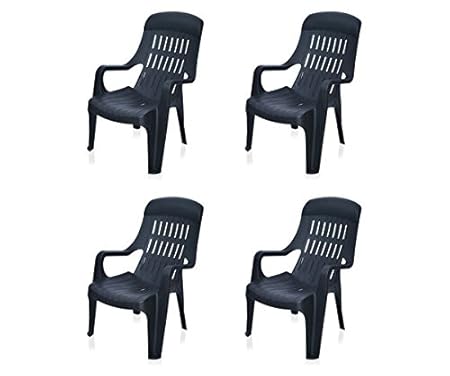@Home by Nilkamal Weekender Garden Set of 4 Chair (Black)