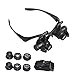 Geekercity Binocular Magnifier Glasses With LED Light 10X 15X 20X 25X Headband Double Eye Watch Repair Magnifier Eyewear Loupe Jeweler Magnifying Glasses Tool Set for Jewelry Appraisal Watch Repair