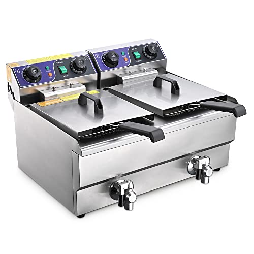 WeChef 23.4L Commercial Electric Deep Fryer Countertop Stainless Steel