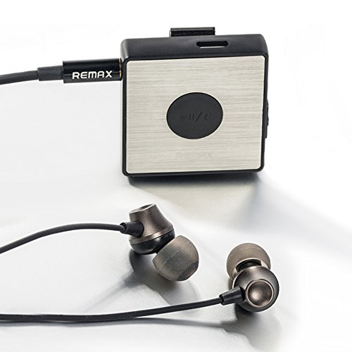 Remax - RB-S3 BT4.1 Clip-On Stereo Wireless Bluetooth In-Ear Earbud Earphone / Headphone and Receiver with Handsfree Microphone Compatible with iPhone, Android and More (Black)