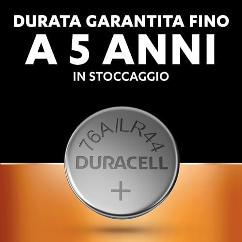 Batterie LR44 (confezione da 4) (A76) Pile alcaline specialistiche da 1,5 V – +50% EXTRA DURATA– Per l’utilizzo in termometri digitali, calcolatrici, torce, orologi da polso