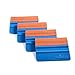 TECKWRAP Durable Felt Edge Squeegee 4 Inch for Car Squeegee Vinyl Decals Blue 4 pcs (with Orange Felt Edge)