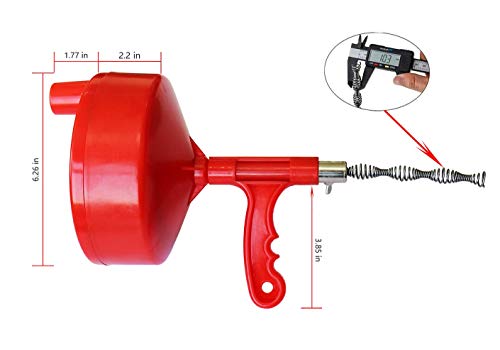 Drain Snake 35-FT, Drum Auger Plumbing Snake, Drain Auger Clog Remover Plumbing Pipe Unblocker Cleaner, Sewer/Bathtub Drain/Kitchen Sink Cleaner with Gloves By KINGLEV