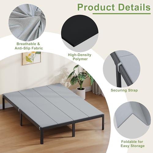 Yicensen Queen Bunkie Board, Heavy Duty Bunkie Board Queen, Bed Support, Moisture-Resistant, Anti-Slip, Breathable, Grey