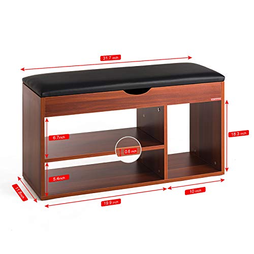 Mr IRONSTONE Shoes Bench Boot Organizing Upholstered Shoe Rack Entryway