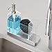 InterDesign Forma Kitchen Caddy with Soap Dispenser Pump & Scrubby - Clear/Brushed Stainless Steel