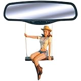 Car Mirror Swinging Cowgirl: Hang Her From Your Rear View Mirror