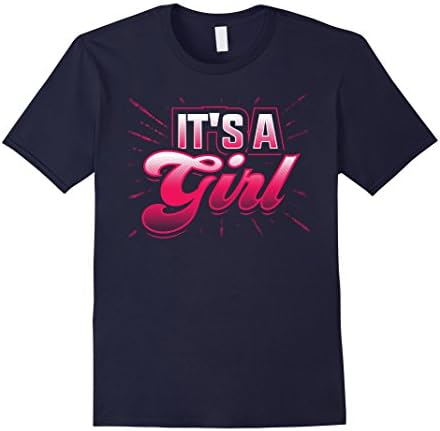 Mens Pregnancy Tees: It's A Girl Baby Announcement T-Shirt Medium Navy