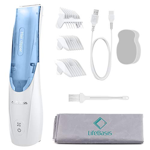 Life Basis Hair Clipper Cordless Rechargeable, Electric Hair Trimmer, Professional Haircut for Adult, Kids, Babies with 3 Combs Setting Length, Collecting Broken Hair, 8 Kits