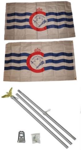 Amazon Com Moon 3x5 City Of Cincinnati Ohio 2ply Flag Aluminum Pole Kit Set 3x5 Vivid Color And Uv Fade Resistant Prime Outside Garden Home Decor Garden Outdoor