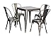 Chintaly Imports 8029 Galvanized Steel Dining Table, Gun Metal