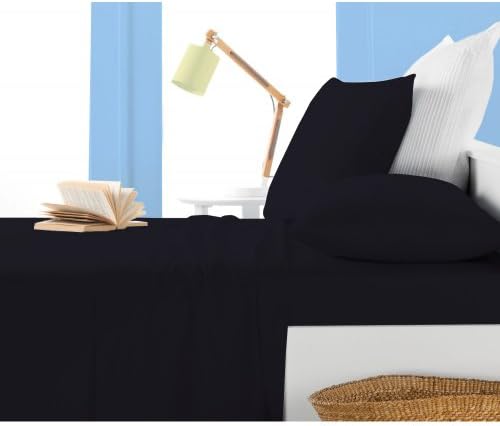 New "Black" 1 Piece Fitted Sheet, 15 Inch Deep pocket, 1000 TC Egyptian Cotton, Queen Size, Solid