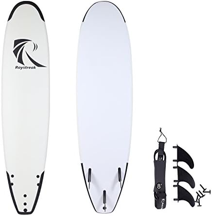 Raystreak 8'2" Crocodile Groove Soft Top Surfboard Foamie Board Surf Board(White) ¡