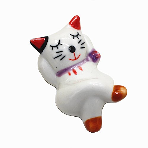 image for SWTool Selling Wonderful Cute Ceramics Lucky Cat Chopsticks Rest Dinne