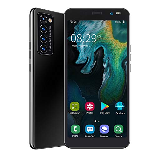 BTER Unlocked Smartphone for Android 6, 5.45" HD Full Screen Autofocus Dual SIM Cell Phone, Face Recognition Smartphone with 128G Memory Card, 2MP + 5MP Camera, 2200mah Battery, 1GB + 8GB(Black)