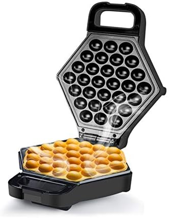 Bubble Waffle Maker, Electric Household Flip Non Stick Fully Automatic Hong Kong Egg Waffle Irons Griddle in 5 Minutes-Black 28x22x11cm(11x9x4inch)