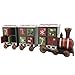 PIONEER-EFFORT Christmas Wooden Advent Calendar Train with Hand Painted Patterns and 24 Drawers to Fill Candy or Small Gifts Christmas Tabletop Decoration 16 Inch (Traditional Color-Medium Size)