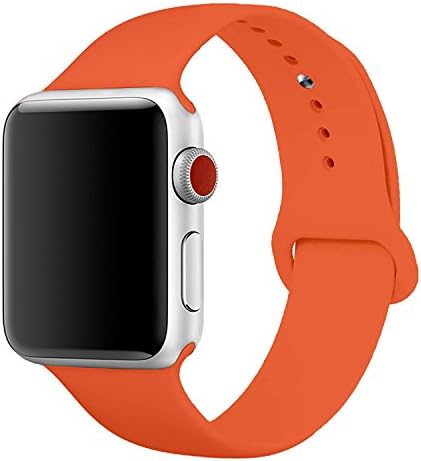 Sport Band for Apple Watch 42mm, Aimote Soft Silicone Replacement Strap for iWatch Nike+ Series 1 Series 2 Series 3,S/M Size,42mm Orange