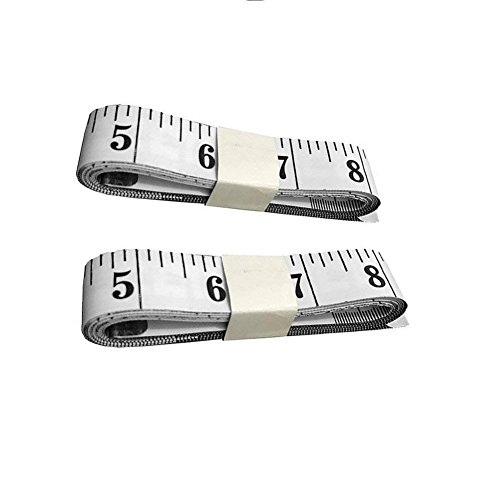 Giveet 2 Pack Soft Tape Measure, 60 inch 150 cm Double-scale Weight Loss Body Measurement Sewing Tailor Cloth Ruler (White)