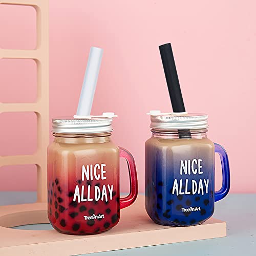 ALINK Reusable Silicone Boba Straws, Extra Large Bubble Tea Smoothie