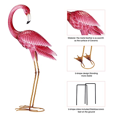 Kircust Flamingo Garden Sculpture & Statues, Metal Birds Yard Art