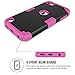 Hocase iPod Touch 7th/6th/5th Generation Case, iPod Touch 7/6/5 Case, Shockproof Protection Soft Silicone Hard Plastic Full Body Protective Case for iPod A2178/A1574/A1509/A1421 - Black/Deep Pink