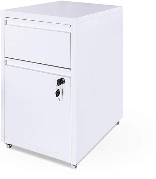 Amazon Com File Cabinet Made In Fire Band Lock Movable With 2 Drawer Box 305x450x530mm Color White Size 0 8mm Kitchen Dining