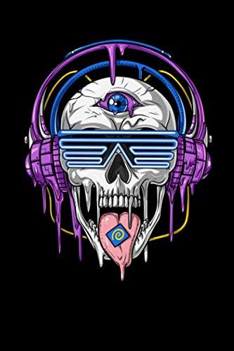 Psychedelic Notebook: Psychedelic Melting Skull DMT LSD Psychonaut Psytrance Rave Notebook
