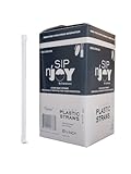 Crystalware Plastic Giant (Jumbo) Straws Individually Wrapped 10-1/4 Inches 300/box, Clear