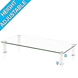 FITUEYES Clear Computer Monitor Riser Save Space Desktop Stand
