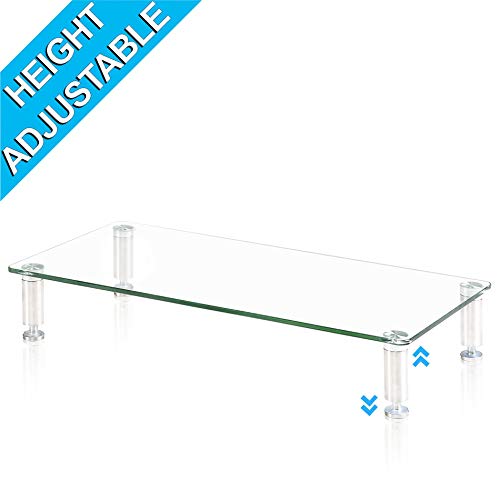 FITUEYES Clear Computer Monitor Riser Save Space Desktop Stand