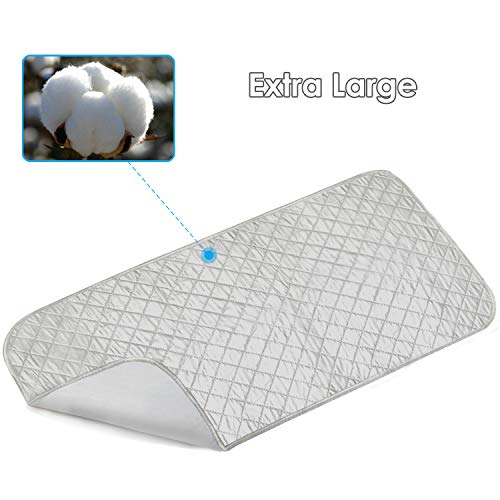 WLLIFE Ironing Mat, Large Travel Ironing Blanket, Thickened Heat Resistant Ironing Pad Cover for Table Top, Kitchen Counter Top,Laundry Room, Etc,Very Convenient for Quick Touch Up(47 x 21.5 inch)